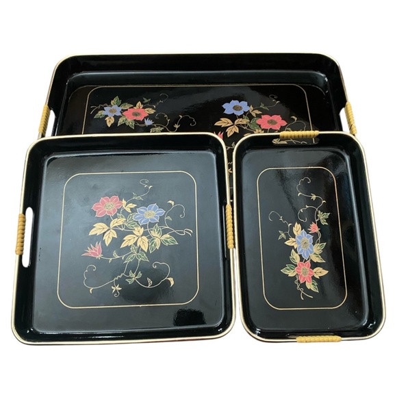 Vintage nesting trays. 3 pce. Made in Japan - Picture 5 of 16